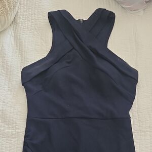 Elegant Navy Sleeveless Dress
